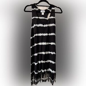Swimsuits For All Black and White Tie-Dye Swim Coverup